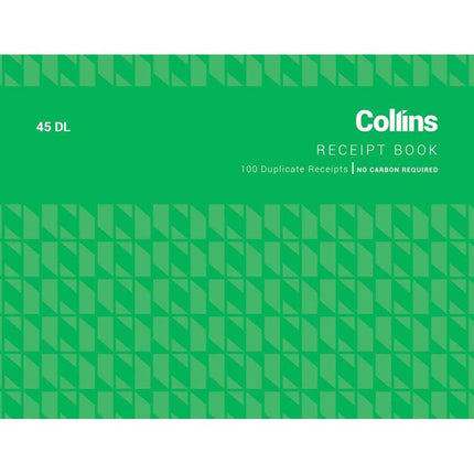 Collins Cash Receipt - 45DL - 100 Duplicate Forms - No Carbon Required