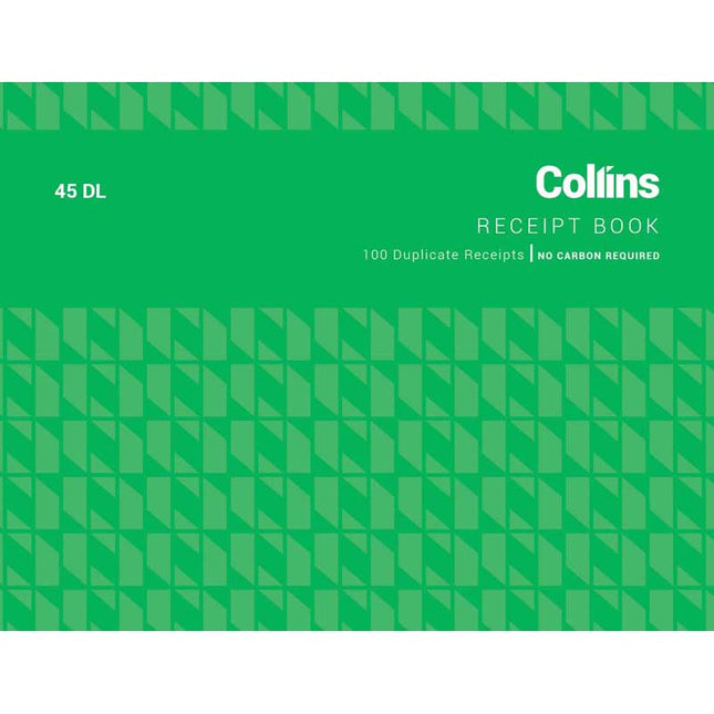 Collins Cash Receipt - 45DL - 100 Duplicate Forms - No Carbon Required