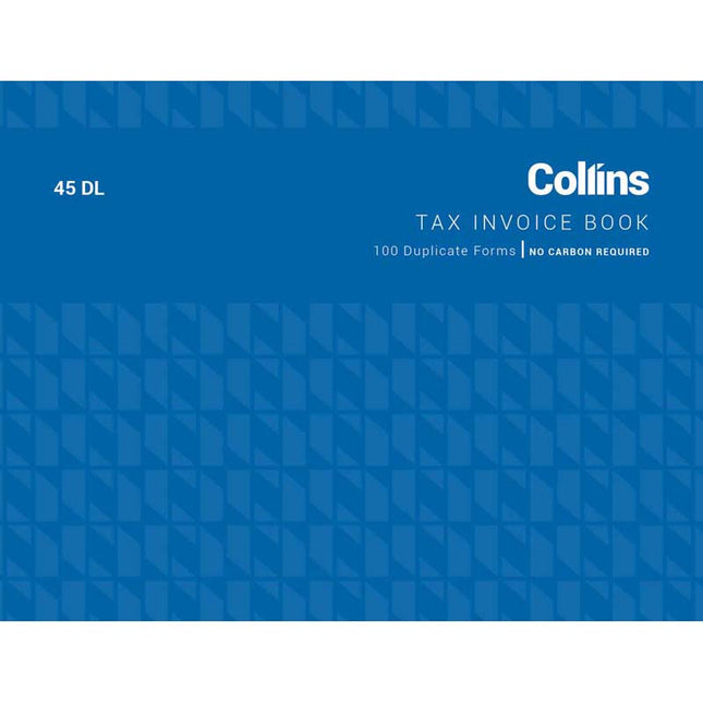 Collins Tax Invoice - 45DL - 100 Duplicate Forms - No Carbon Required