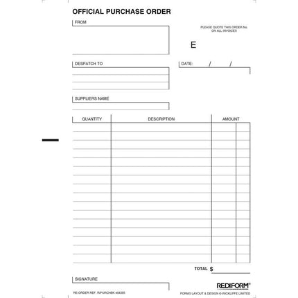 Rediform Book Purchase Order - Duplicate - 50 Leaf