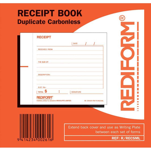 Rediform Book Receipt Small - Duplicate - 50 Leaf