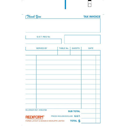 Rediform Book Restaurant - Duplicate - 50 leaf