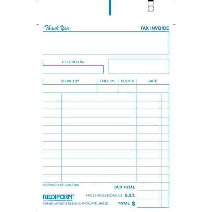 Rediform Book Restaurant - Duplicate - 50 leaf
