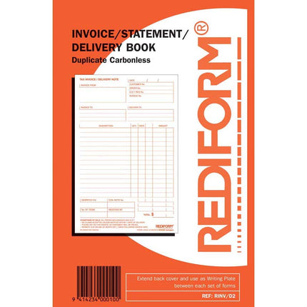 Rediform Book Invoice Statement Delivery - Duplicate - 50 Leaf