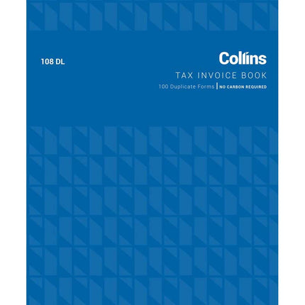 Collins Tax Invoice - 108DL - 100 Duplicate Forms - No Carbon Required