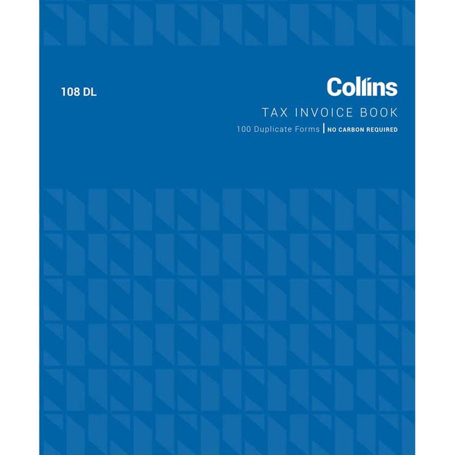 Collins Tax Invoice - 108DL - 100 Duplicate Forms - No Carbon Required