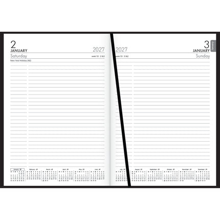 Collins Diary A5 - Day to View - Black - 2027