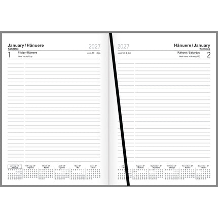 Collins Diary A5 NZ Birds - Day to Page - 2027 - Pack of 4