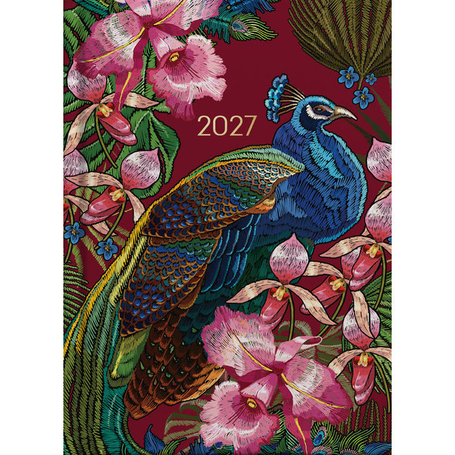 Collins Diary A5 Beautiful Blooms - Day to Page - 2027 - Pack of 4