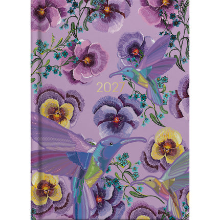 Collins Diary A5 Beautiful Blooms - Day to Page - 2027 - Pack of 4