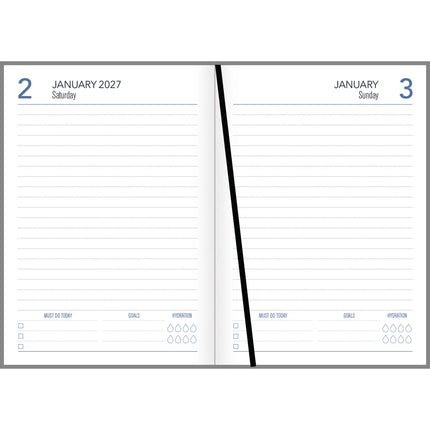 Collins Diary A5 Beautiful Blooms - Day to Page - 2027 - Pack of 4