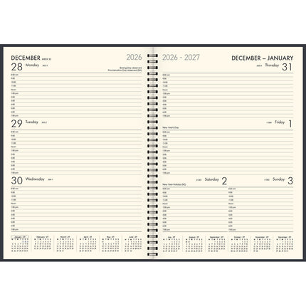 Collins Diary Boston A4 - Week To View - Navy 2027