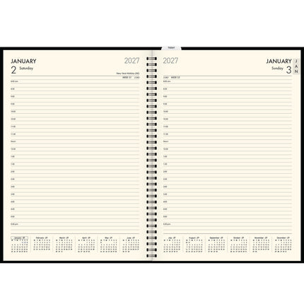 Collins Diary Platinum A4 - Day To Page Wiro Diary - Black 2027