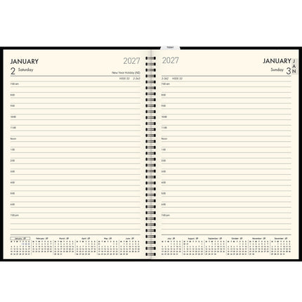Collins Diary Platinum A5 - Day To Page Wiro Diary - Black 2027