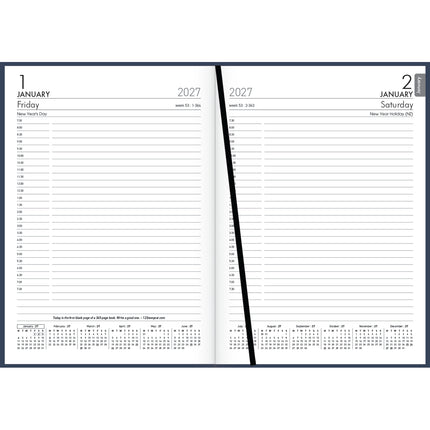 Windsor Diary A51 - Day To Page - Navy 2027