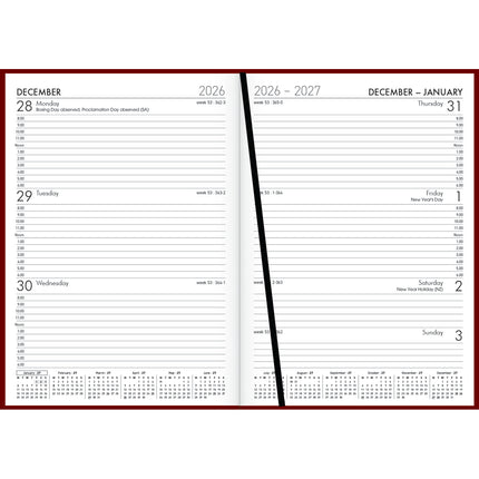 Windsor Diary A53 - Week To View - Red 2027