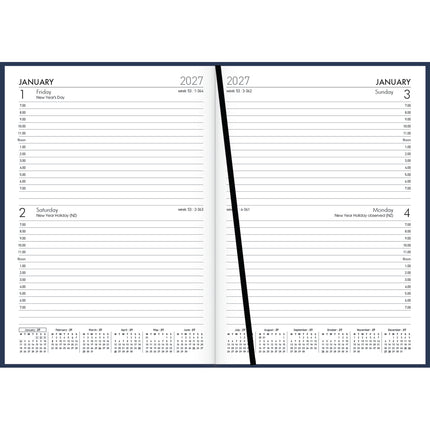 Windsor Diary A52 - 2 Day To Page - Navy 2027