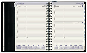 Collins Diary Portfolio - Day To Page Diary - Wiro Tabbed - Black 2027