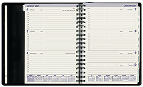 Collins Diary Portfolio - Week To View - Wiro Tabbed - Black 2027