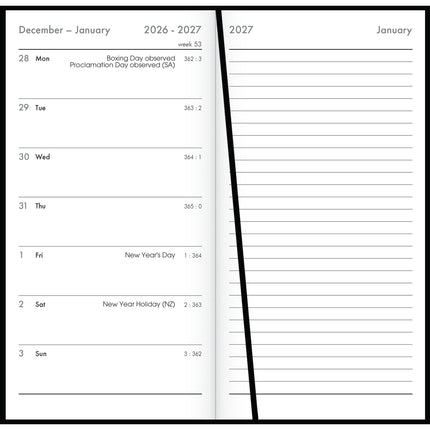Collins Diary - Week to View + Notes - Black 2027