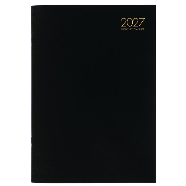 Collins Diary Planner - Monthly A4 - PVC Cover Black 2027