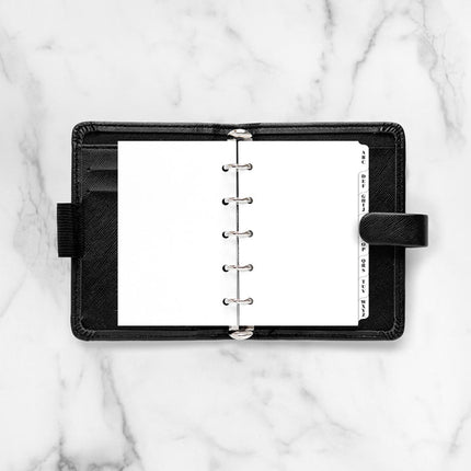 Filofax Organiser - Refill Mini - Index A-Z - 3 Letters per tab - White