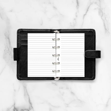 Filofax Organiser - Refill Mini - Notepaper Ruled - White