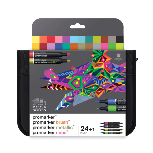Winsor & Newton ProMarker - Mixed Marker Wallet of 24