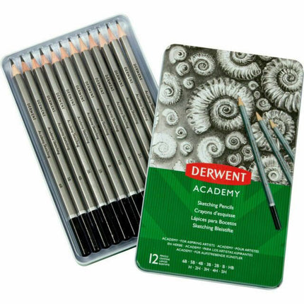 Derwent Academy Sketching Pencils - Tin of 12