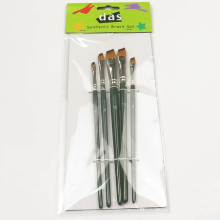 DAS 8303 Synthetic Paint Brushes Angular - Set of 5