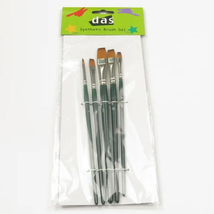 DAS 8302 Small Synthetic Paint Brushes Flat - Set of 5