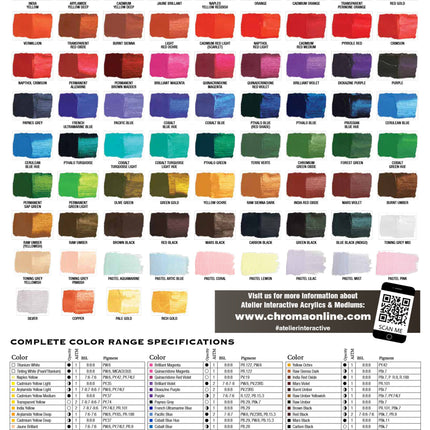 Atelier Interactive Acrylic Paints 80ml - 81 Colours