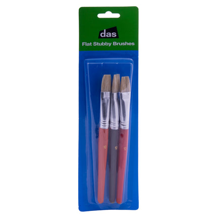 DAS 579CS Bristle Brush - Stubby Flat - Set of 3