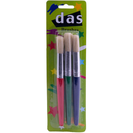 DAS 582CS Bristle Brush - Stubby Round - Set of 3