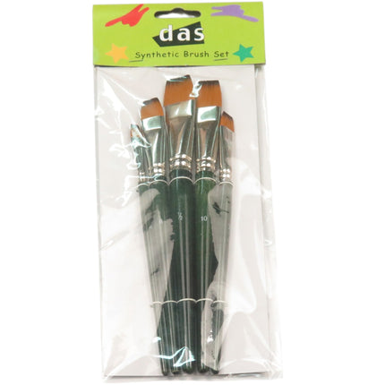 DAS 8302 Large Synthetic Paint Brushes Flat - Set of 5