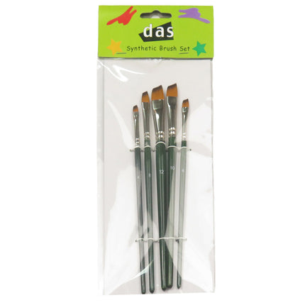DAS 8303 Synthetic Paint Brushes Angular - Set of 5