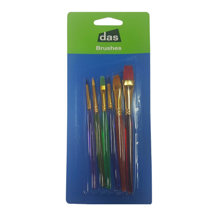 DAS Coloured Bristle Brushes - Set of 6