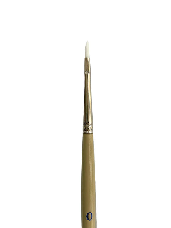 DAS S9680 White Taklon Brush - Filbert