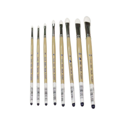 DAS S9680 White Taklon Brush - Filbert