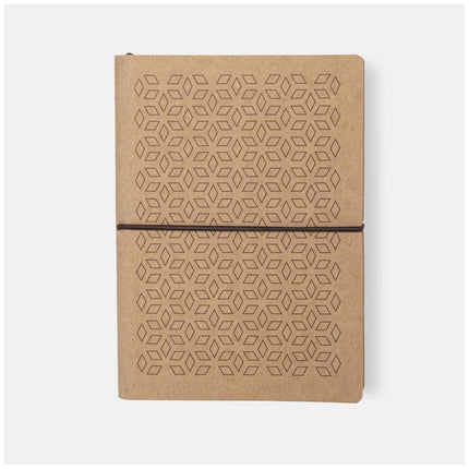 Ciak Vogue 12 x 17cm Lined Notebook - Tan Rhombus