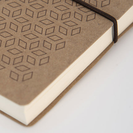 Ciak Vogue 12 x 17cm Lined Notebook - Tan Rhombus