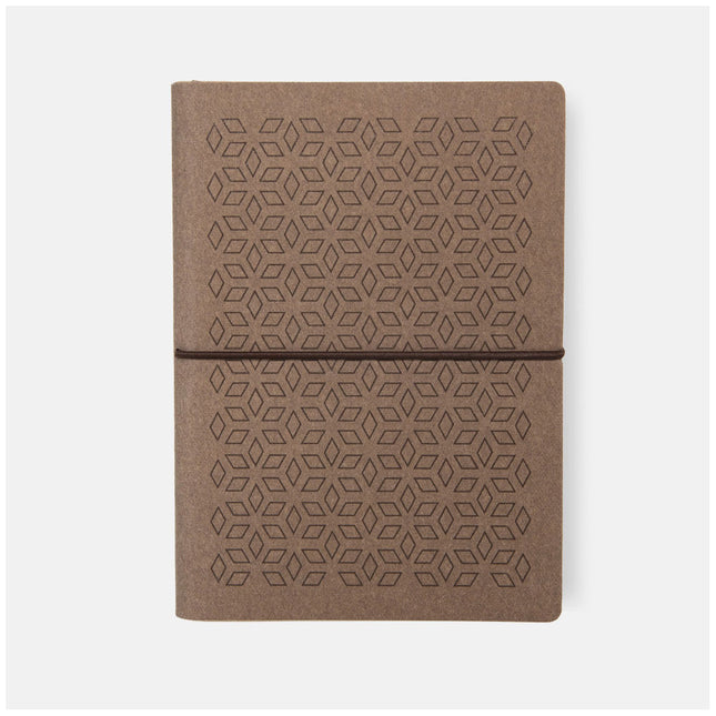 Ciak Vogue 12 x 17cm Lined Notebook - Coffee Rhombus