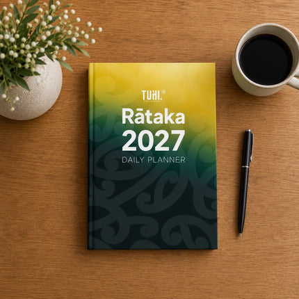 Tuhi Diary A5 - Day to View - Rataka Green Koru - 2027