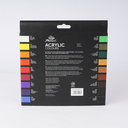 Phoenix Acrylic Paint Colour 12ml - Set of 18