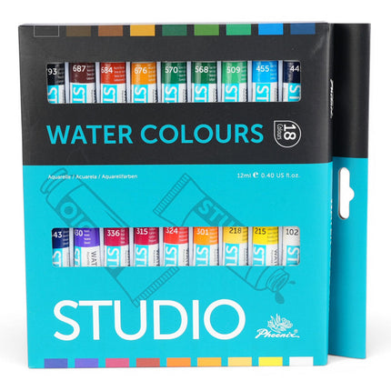 Phoenix Watercolour Paints 12ml - Set of 18