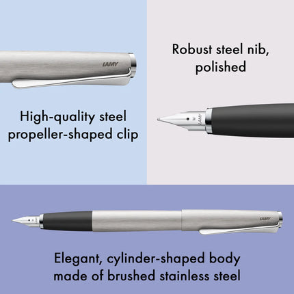 Lamy Studio Fountain Pen - Brushed Steel