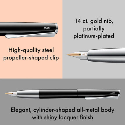 Lamy Studio Fountain Pen - PianoBlack Medium Nib