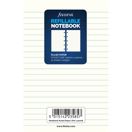 Filofax Notebook Refill - Pocket - Notes Ruled