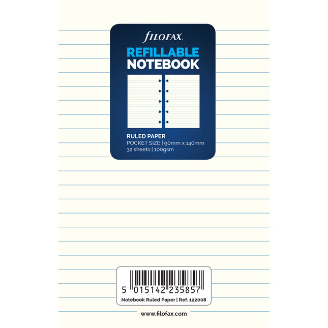 Filofax Notebook Refill - Pocket - Notes Ruled