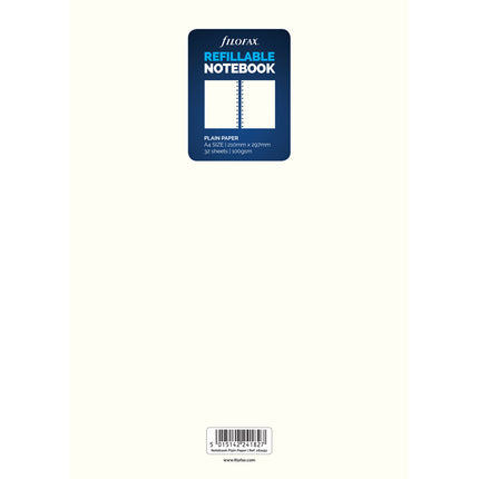 Filofax Refill - A4 - Notebook - Notepaper Plain - White